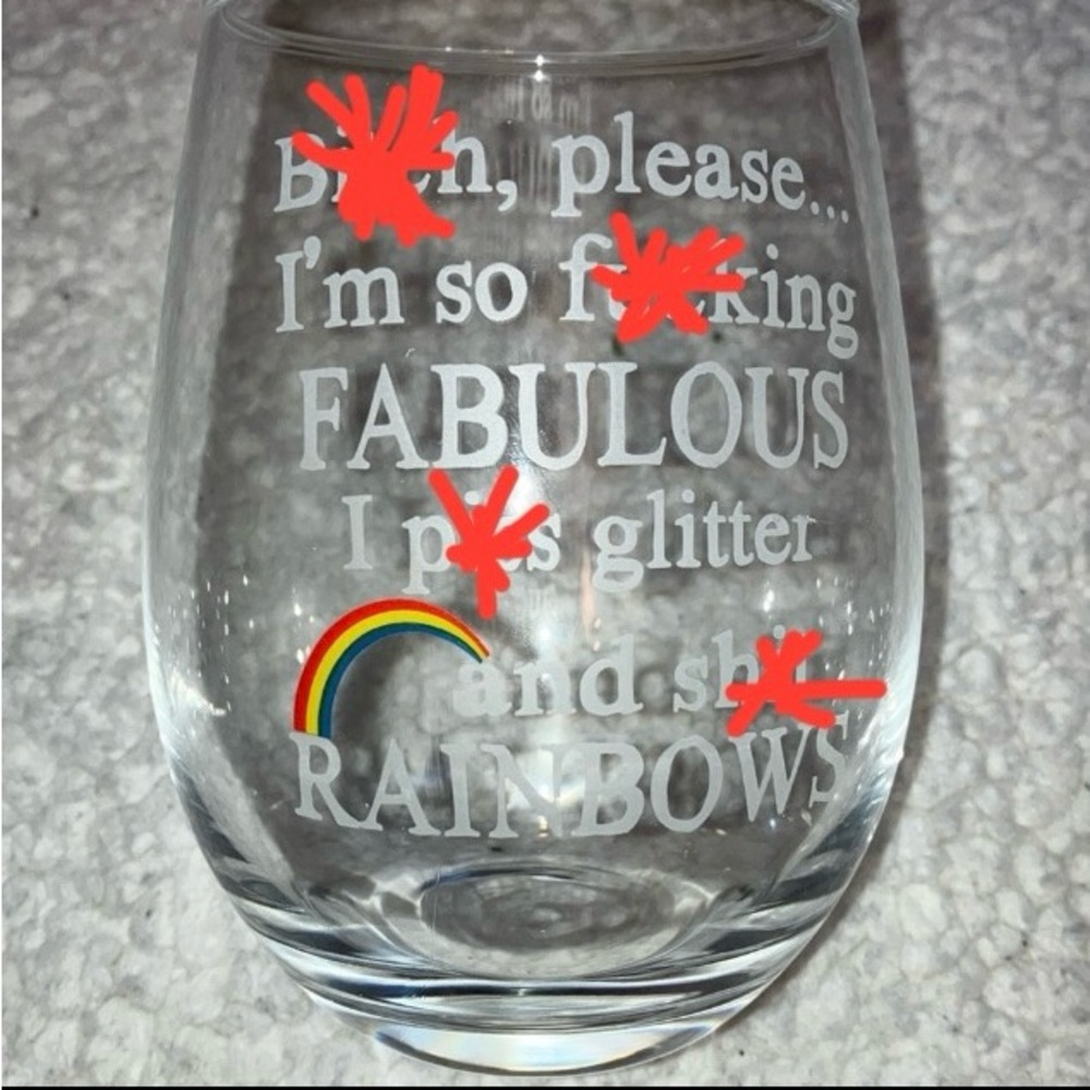 3for$15💞 NIB - sassy funny fabulous wine glass - great gift!